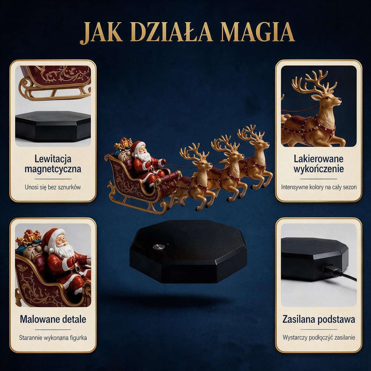 LewitSanki™ Lewitujące Sanie Mikołaja