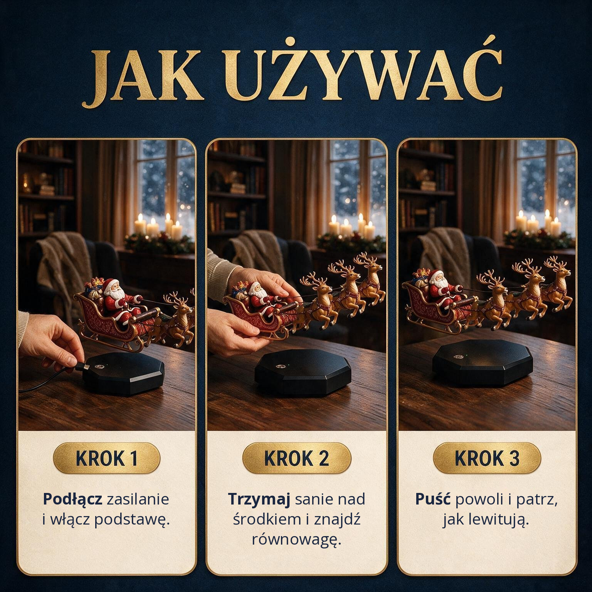 LewitSanki™ Lewitujące Sanie Mikołaja